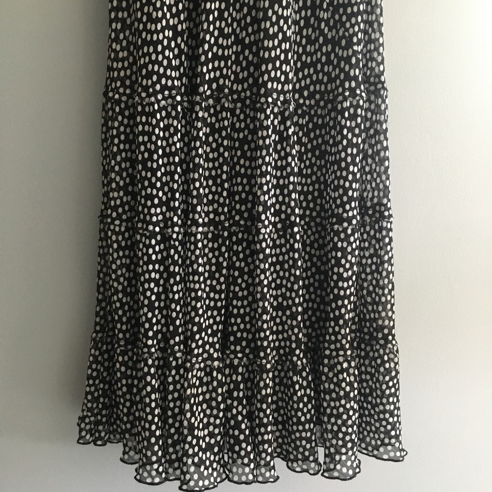 🖤 Women’s Kasper Black & White Polka Dot Flowy Maxi Dress 🖤 - Picture 4 of 8